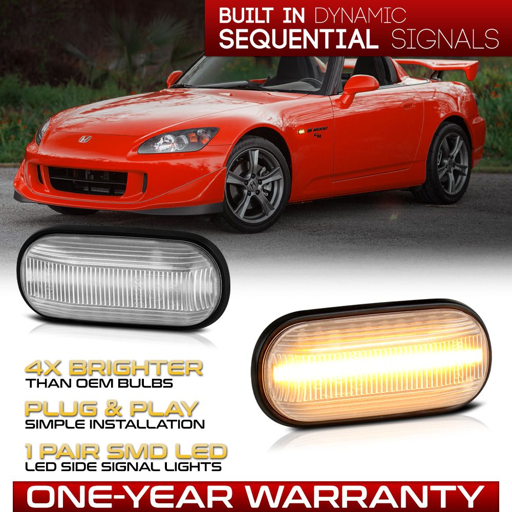 Honda S2000 AP1 AP2 Sequential Signal Amber LED Side Marker Lights