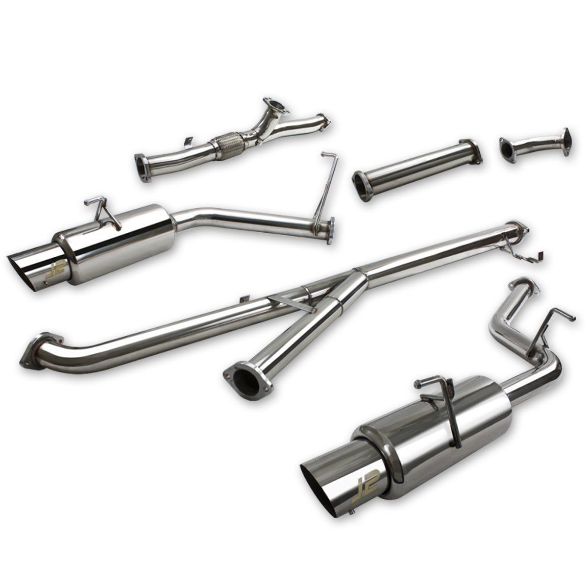 J2 9199 Mitsubishi 3000GT / GTO 4" Tip Turboback Exhaust + Downpipe