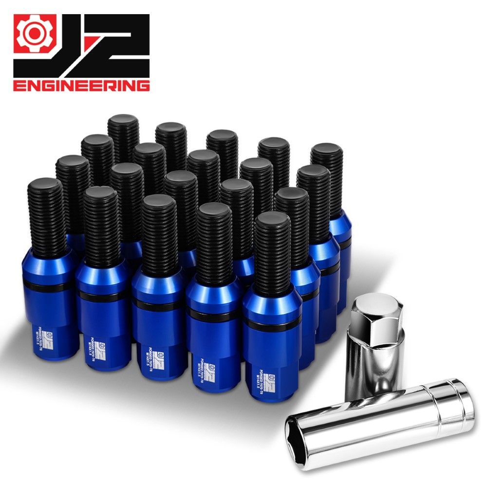 DNA J2 Aluminum Blue 20Pcs M14x1.5 23mm OD/ 76mm Hieght Closed End Lug