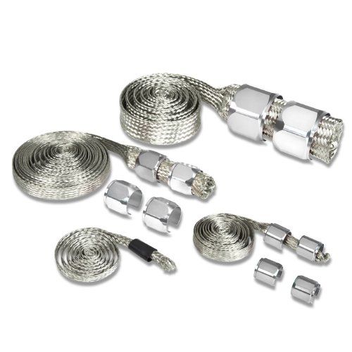 Jdm Braided Steel Hose Vacuum Fuel Radiator Heater Oil Lines Dress Up