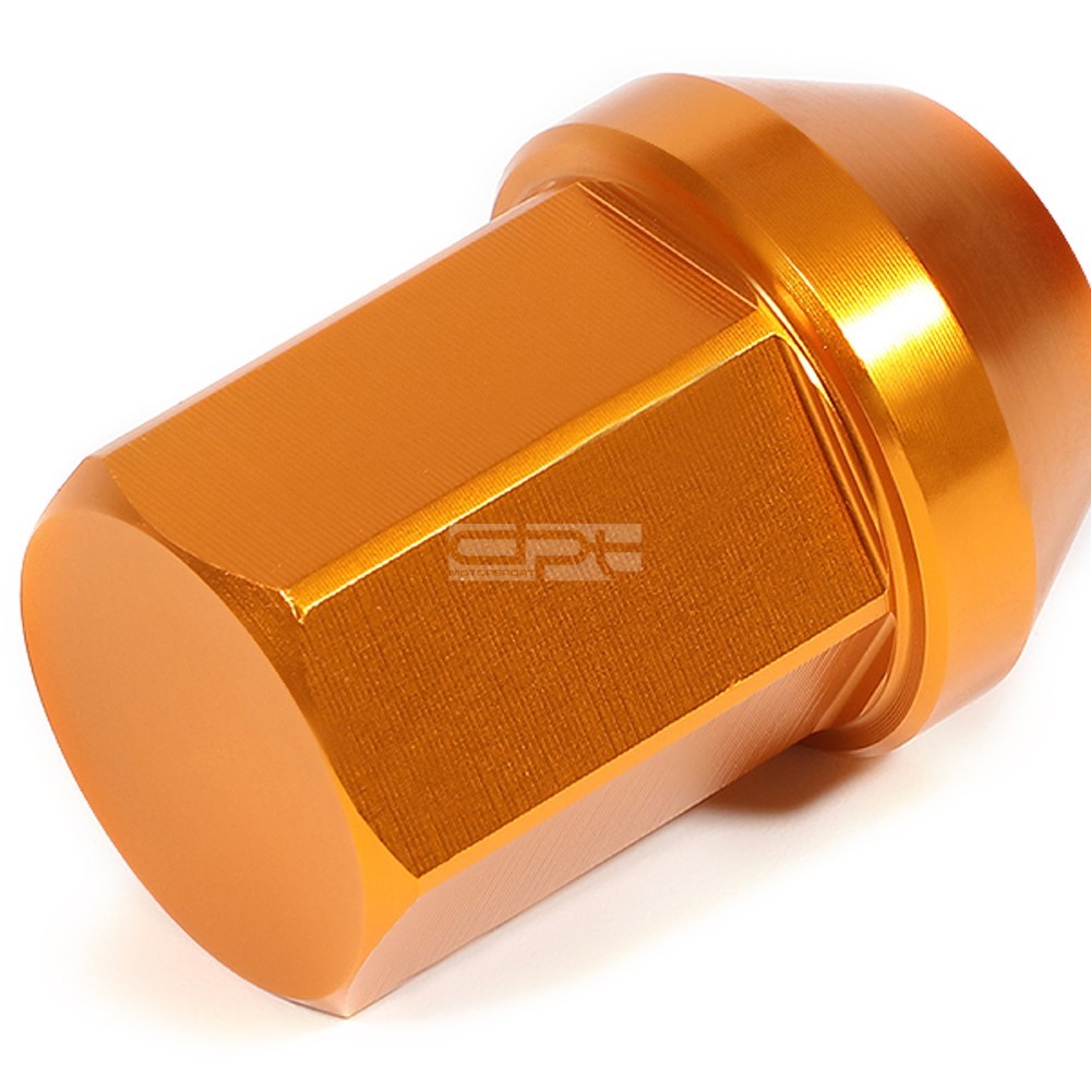 JDM CloseEnd Aluminum Orange 20 Lug Nuts Set+Adapter M12X1.5 25MM OD