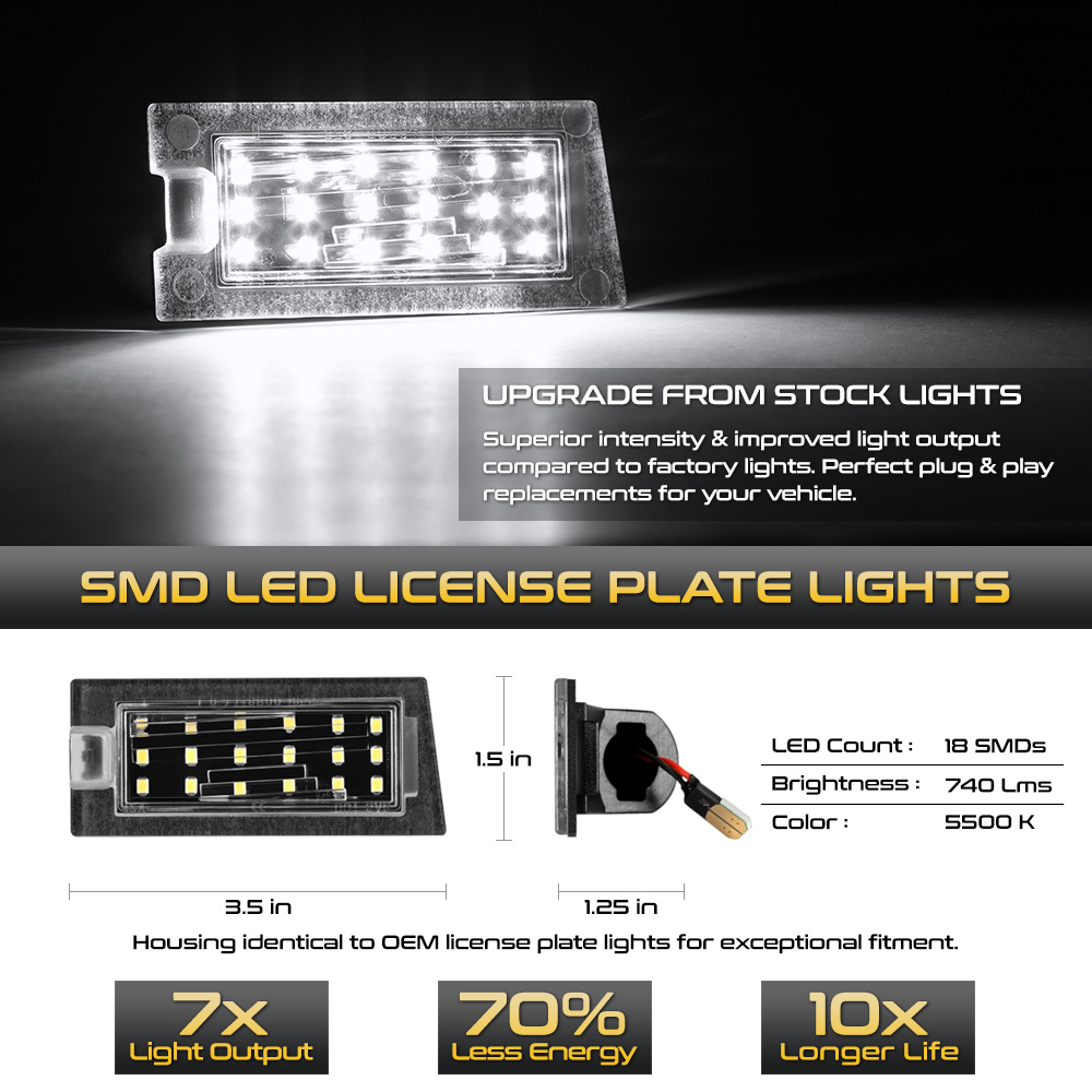 LED License Plate Light Tag Lamp 20142018 Jeep Cherokee LACLPJECH14