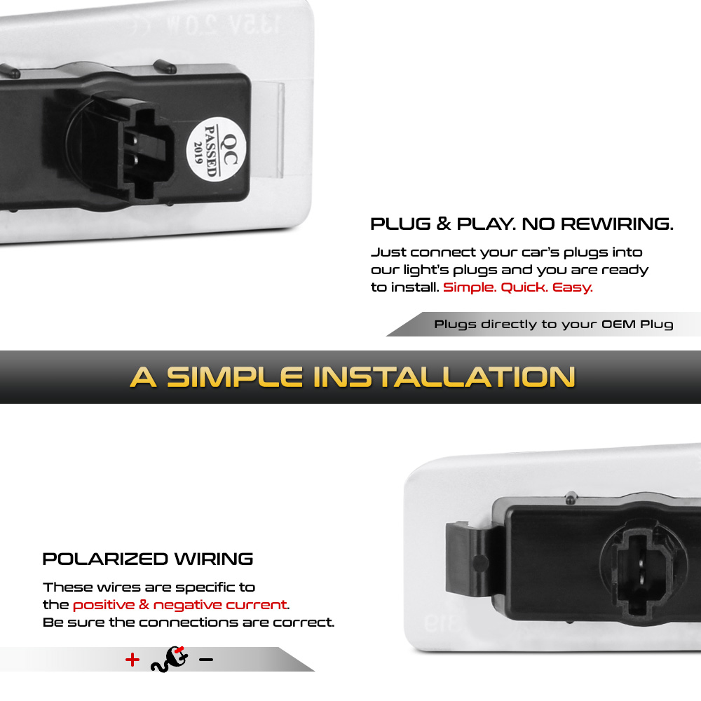 LED License Plate Light Tag Lamp Hyundai Elantra Accent Kia Forte