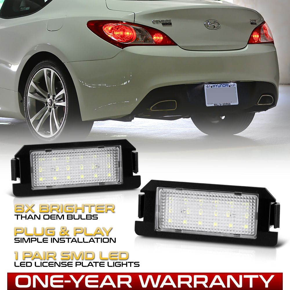 LED License Plate Light Tag Lamp Hyundai Veloster Genesis Coupe Kia