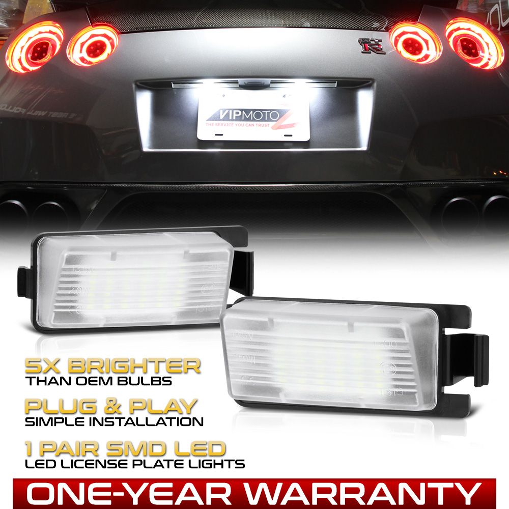 LED License Plate Light Tag Lamp Nissan 350Z 370Z GTR G35 G37 LAC