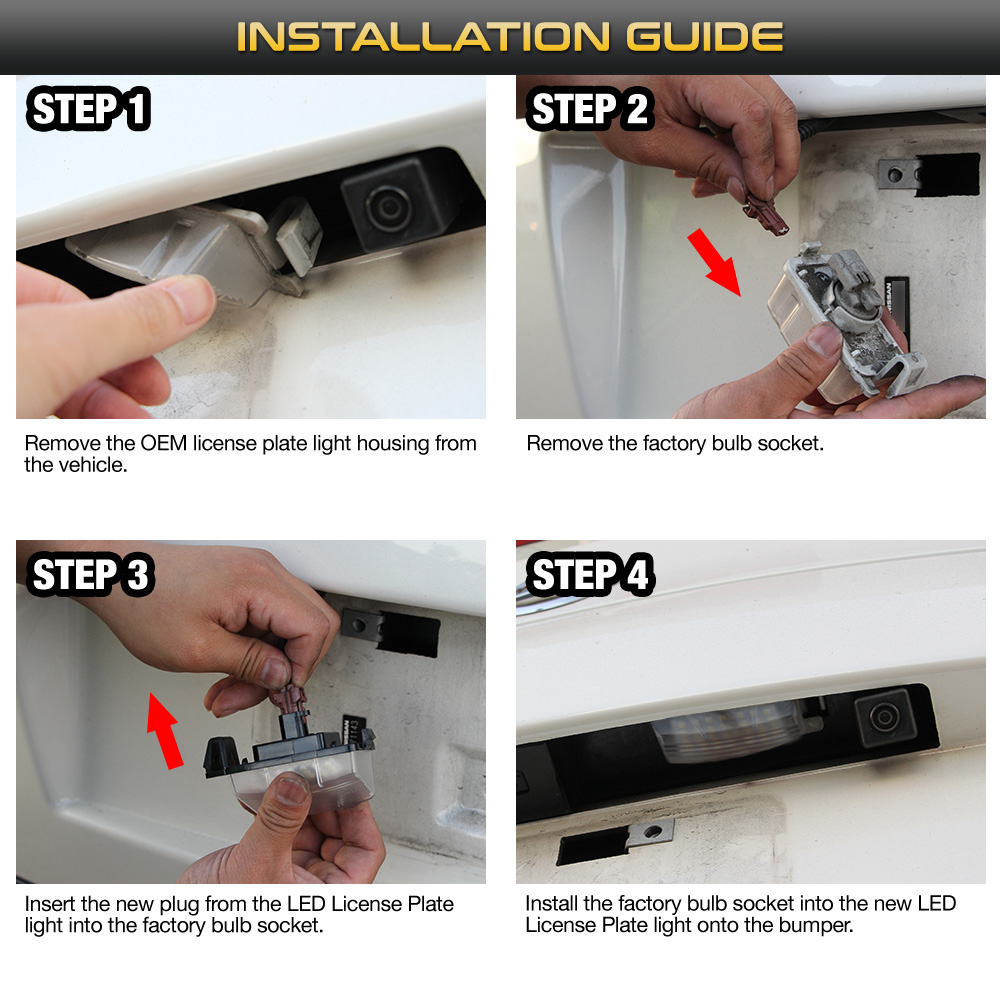 LED License Plate Light Tag Lamp Nissan 350Z 370Z GTR G35 G37 LAC