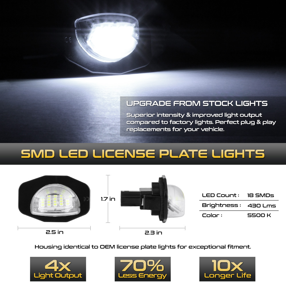 2PCS 6LED License Plate Lights Bulb Lamp Plastic Accessories For Car Truck SUV E - Foto 2