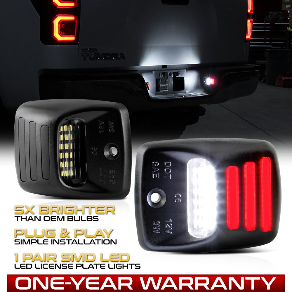 LED License Plate Light Tag Lamp With Red Neon Tube 0515