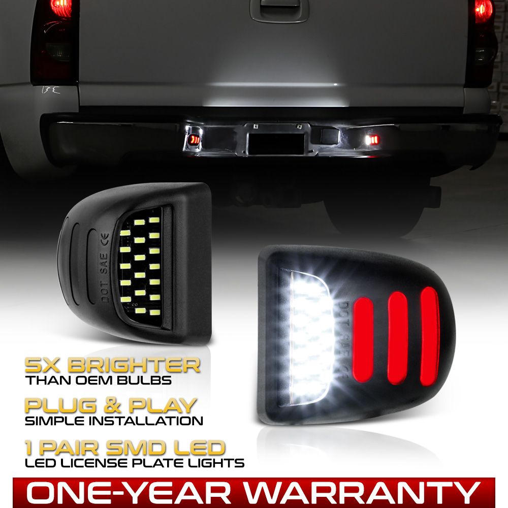 thumbnail interactive-video image 1 of LED License Plate Light Kit For 1999-2013 Chevy Silverado, GMC Sierra, Suburban, Avalanche 1 of 13