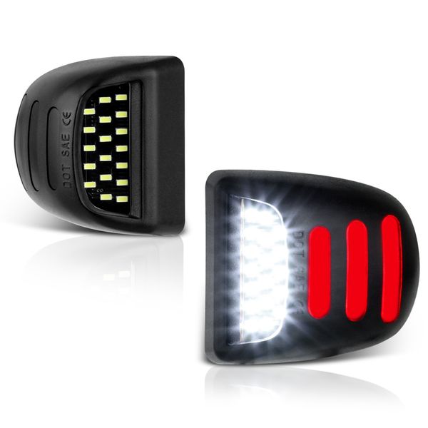 LED License Plate Lights 9913 Chevy Silverado Avalanche [RED OLED Neon