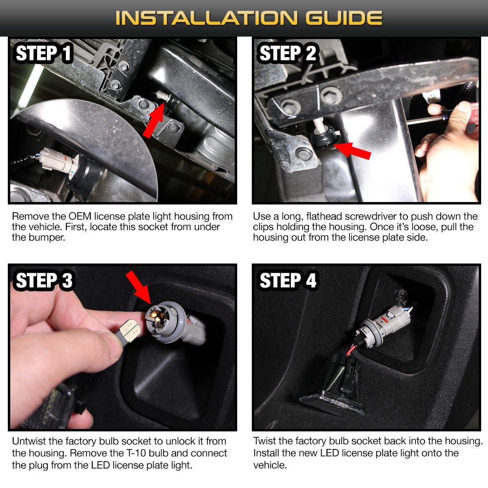 License Plate Light Tag Housing 201622 Toyota / 20142022