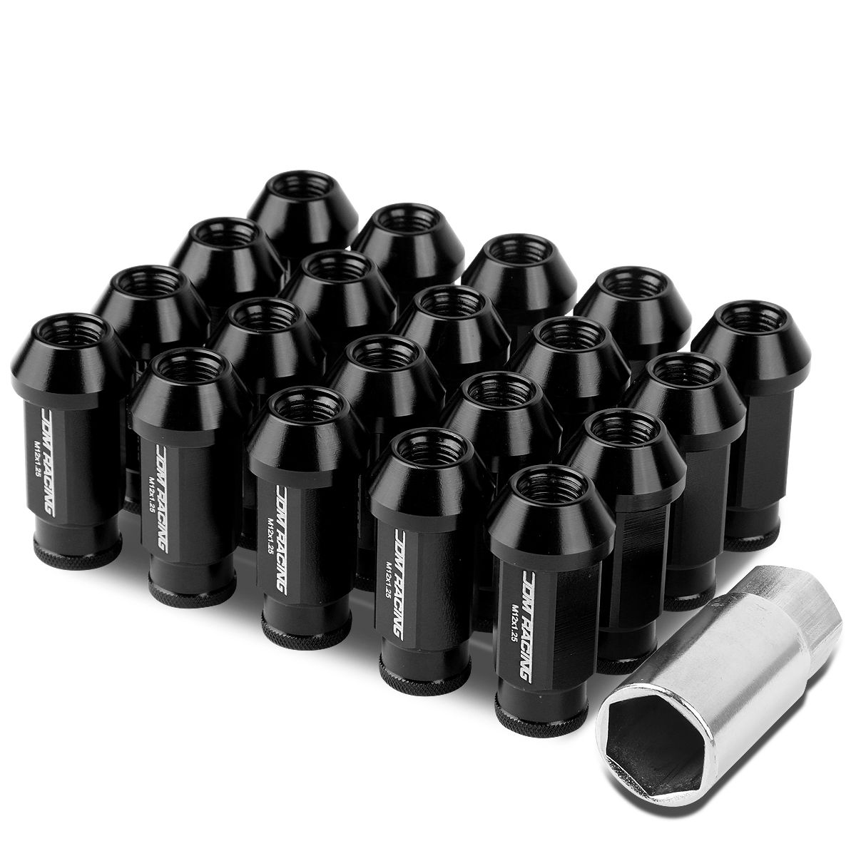 ( M12 x 1.25 ) 20Piece Aluminum AlloyWheel Lug Nuts + Deep Drive