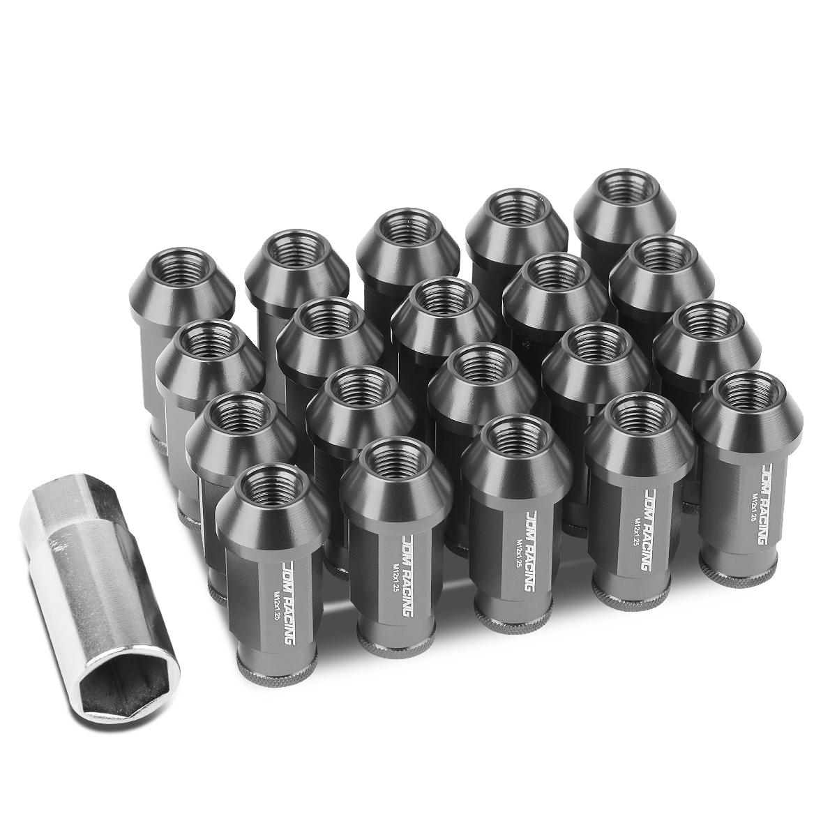( M12 x 1.25 ) 20Piece Aluminum AlloyWheel Lug Nuts + Deep Drive