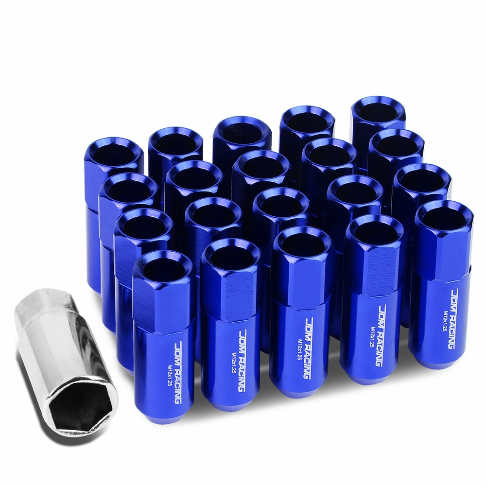 M12 x 1.25 Open End 20Piece Anodized Aluminum Alloy Wheel Lug Nuts Nuts + Deep Drive Extension