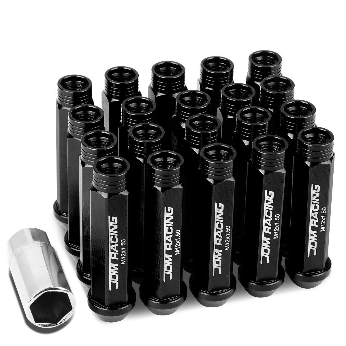 M12 x 1.5 Open End 20Piece Aluminum Alloy Wheel Lug Nuts + Deep Drive