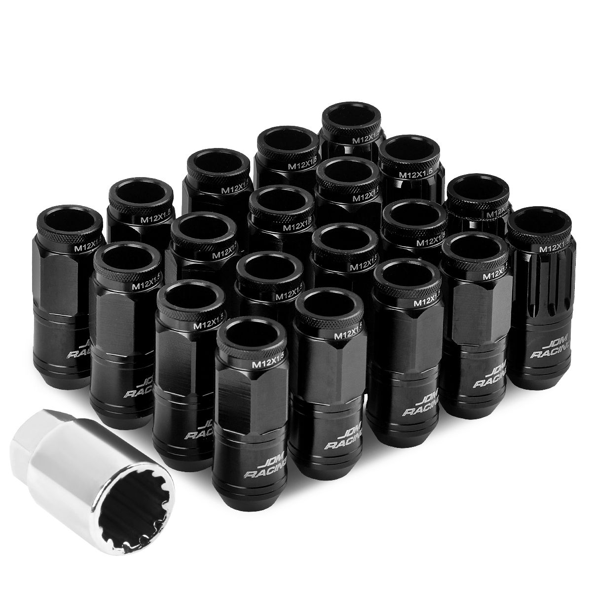 M12 x 1.5 Open End Design 16Piece Aluminum Alloy Wheel Lug Nuts + 4 x