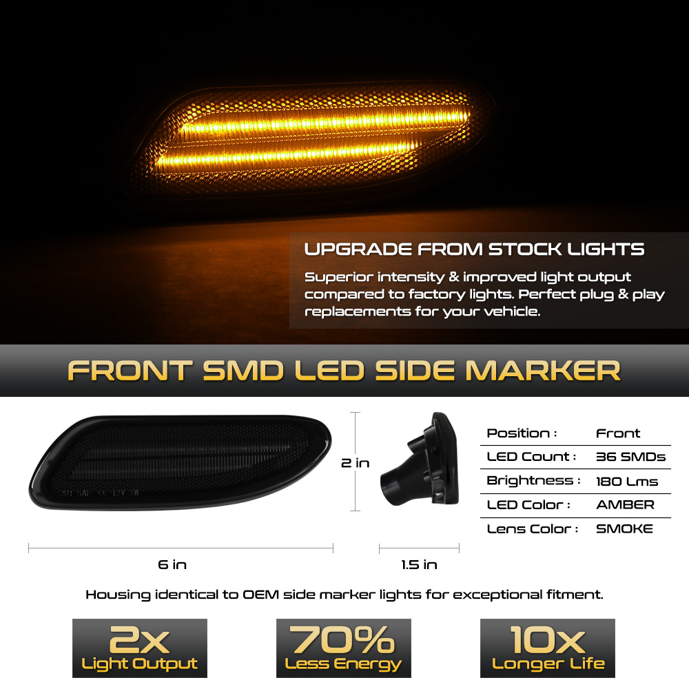 Mbenz W203 Benz 0107 C230 C240 C320 Amber LED Side Marker Lights