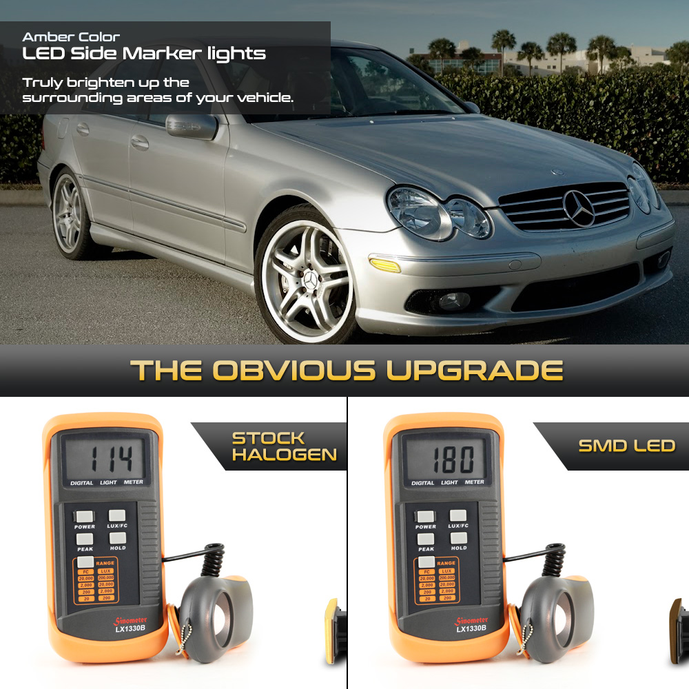 Mbenz W203 Benz 0107 C230 C240 C320 Amber LED Side Marker Lights