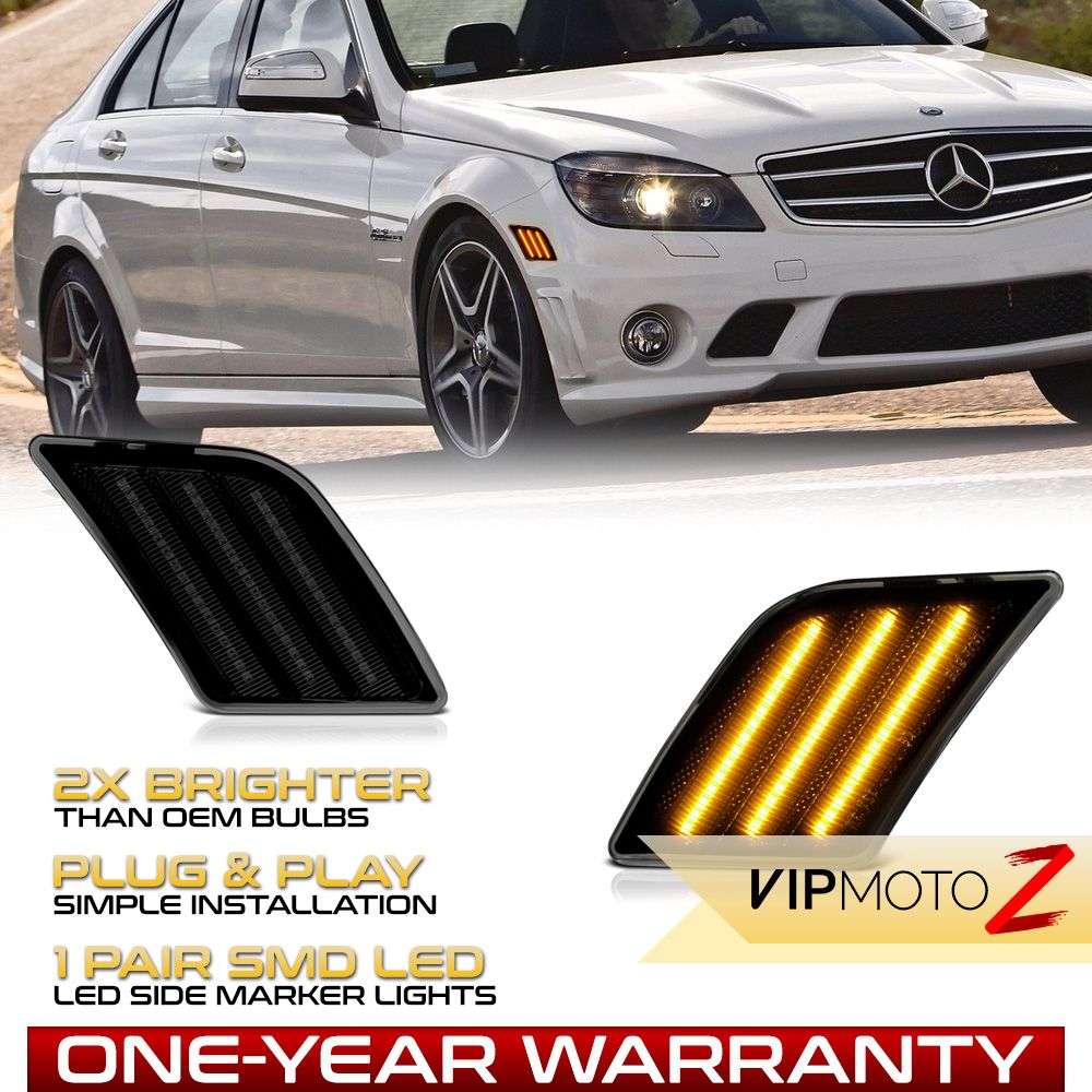 Mercedes Benz W204 C Class C300 C350c Amber LED Side Marker Lights