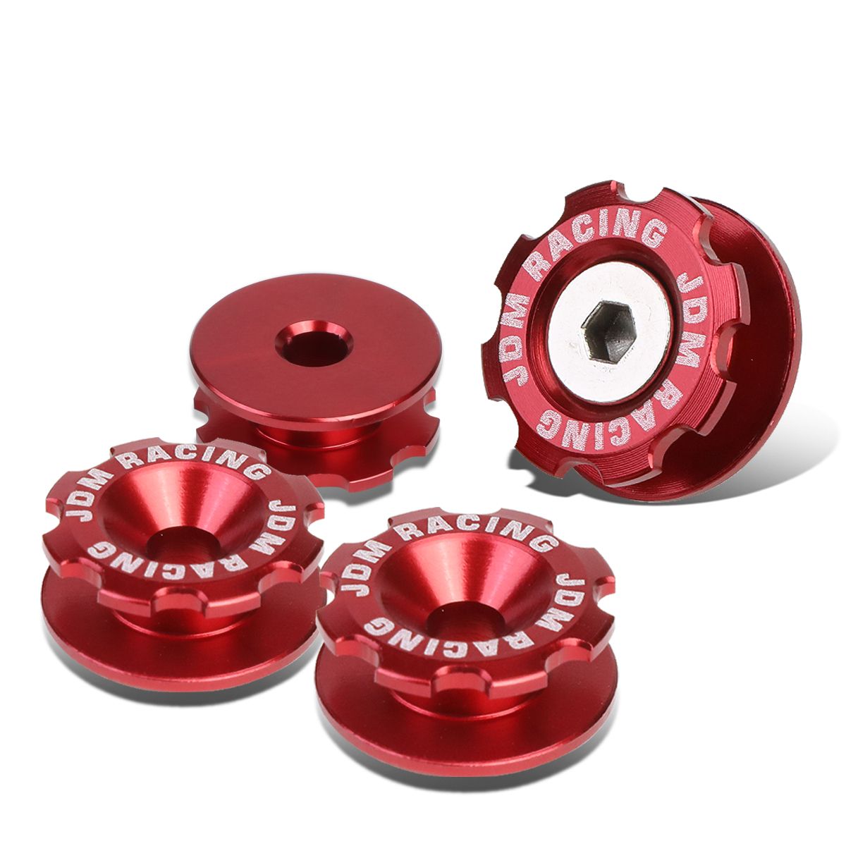 Pack of 4 Anodized Aluminum Front Left / Right Gear Style Bumper