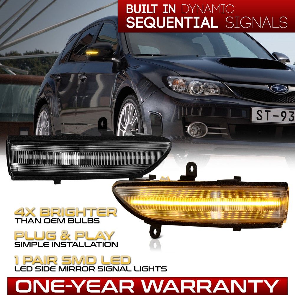 Sequential Amber LED Side Mirror Signal Lights For Subaru Forester