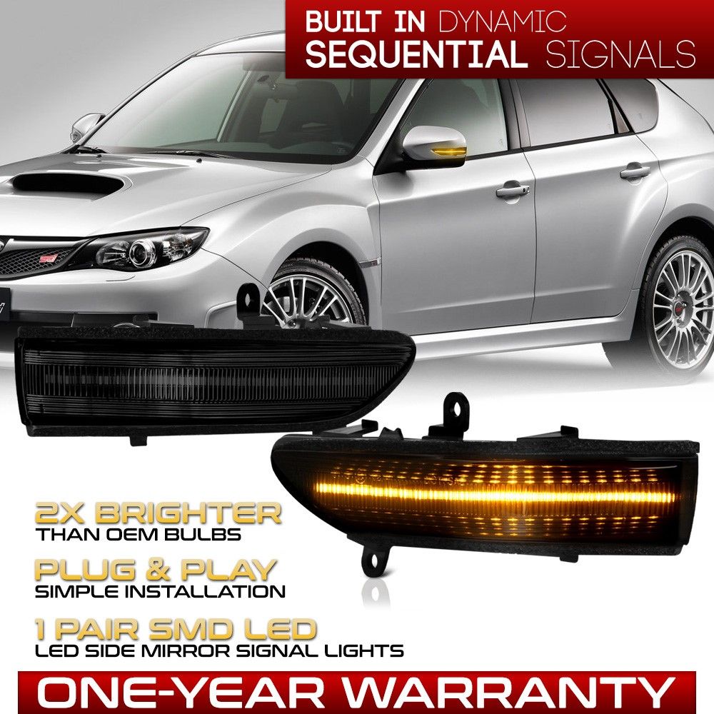 Sequential Amber LED Side Mirror Signal Lights For Subaru Forester