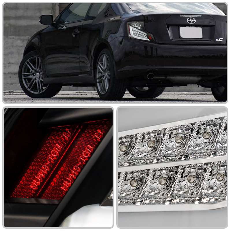 20112013 Scion tC Euro Style LED Tail Lights Chrome LTTC10CLEDTM