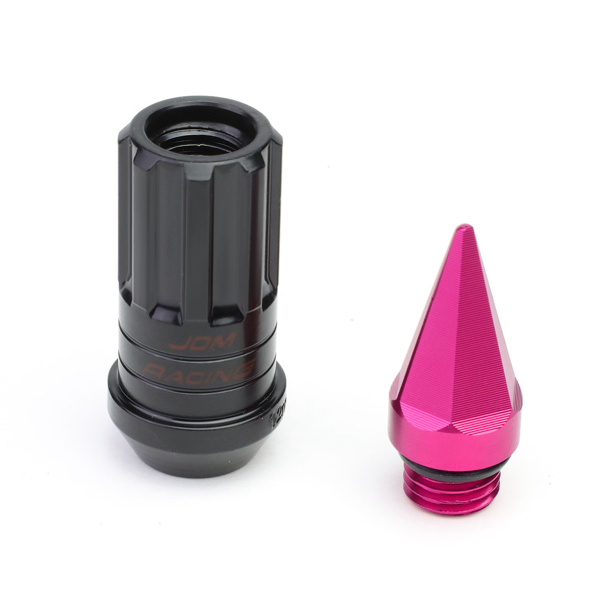 Spiky Cap Pink Steel Spline Style Lug Nuts x16 M12X1.5 22MMx75MM