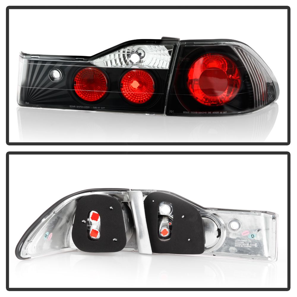Spyder 0102 Honda Accord Sedan Tail Lights Black ALTYDHA014DBK