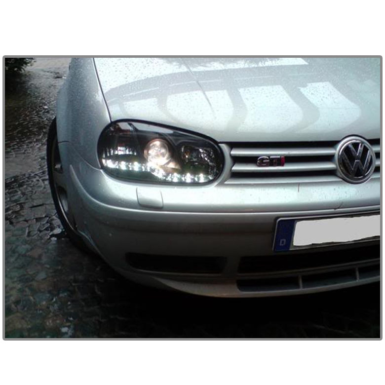 Spyder 9906 VW MK4 Golf / GTi LED DRL Strip Projector Headlights Black