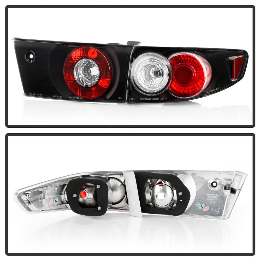 SPYDER 20032005 Honda Accord Sedan Tail Lights Black ALTYDHA034DBK