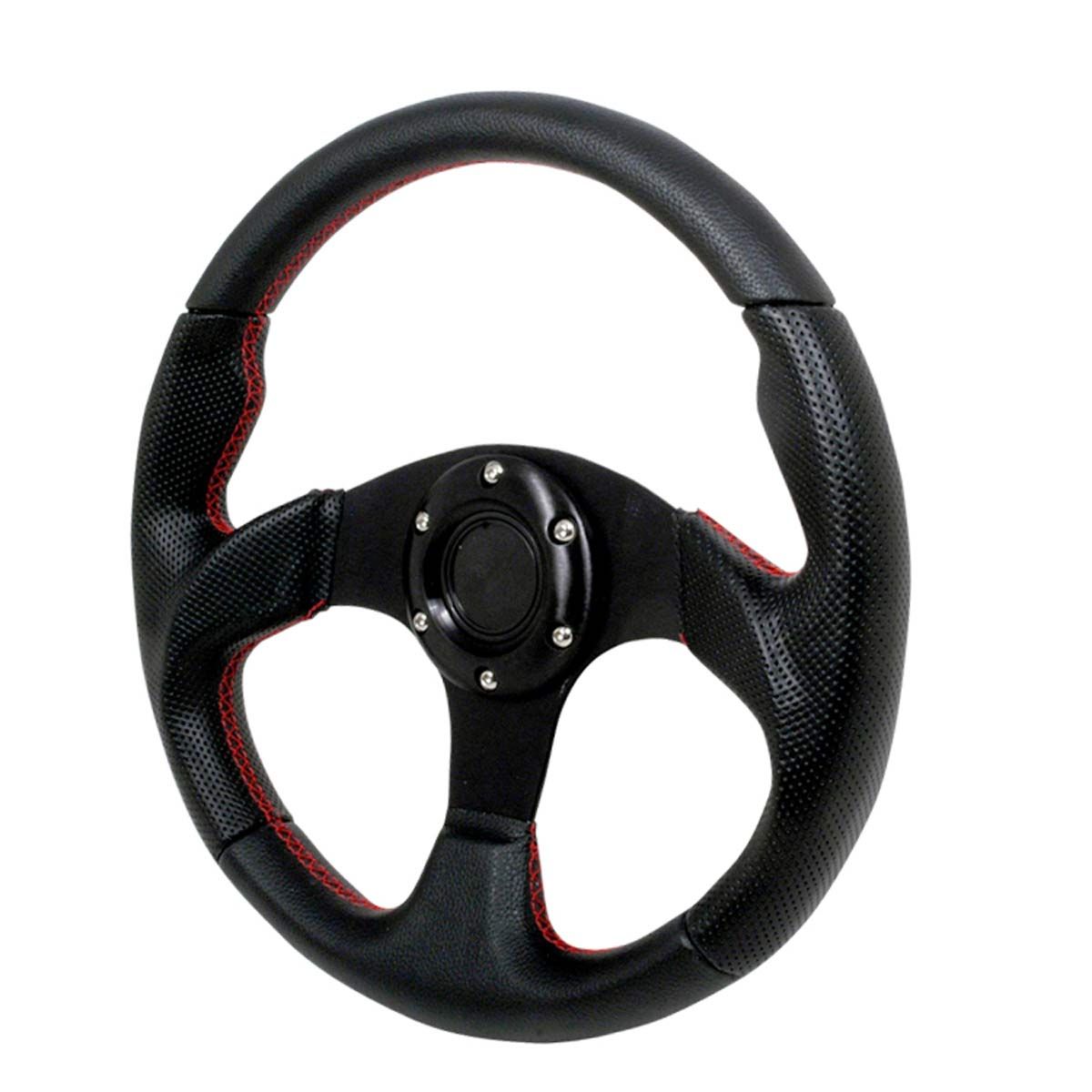 Universal Type2 Style Steering Wheel 320Mm Black/red stitching
