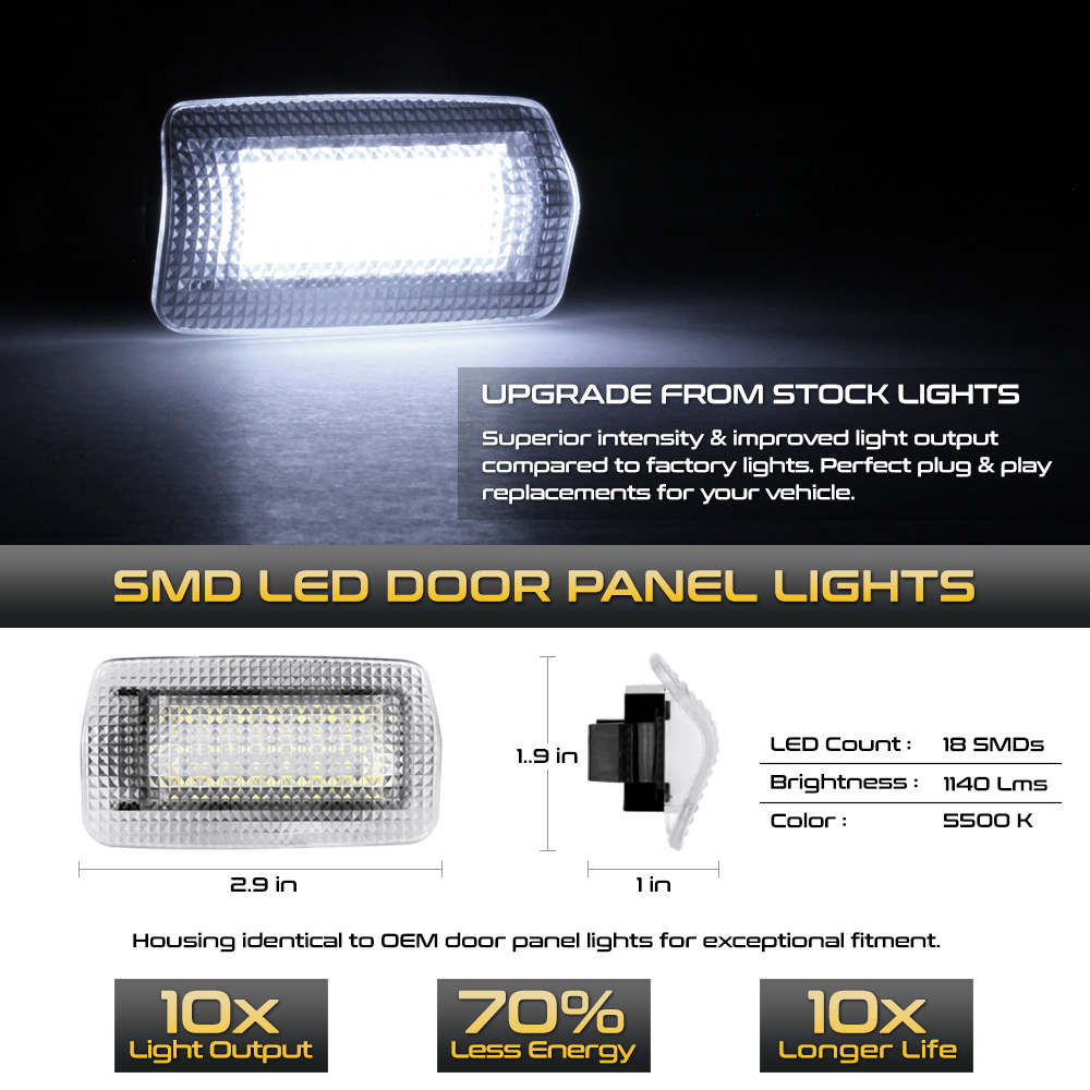 White LED Side Door Courtesy Light For Lexus IS ES GS LS GX RC LAC