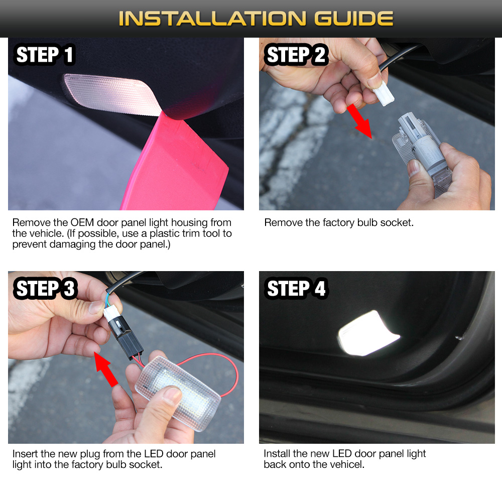 White LED Side Door Courtesy Light For Lexus IS ES GS LS GX RC LAC
