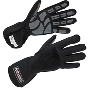 RaceQuip 356602 356 SERIES 2 LAYER NOMEX OUTSEAM RACE GLOVES SFI 3.3 5 GRAY & BLACK SMALL