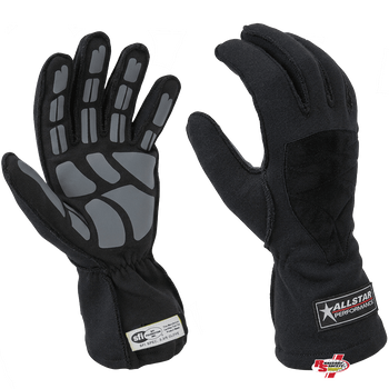 ALLSTAR Performance Driving Gloves Outseam Double Layer Black/Gray <br>SFI 3.3/5