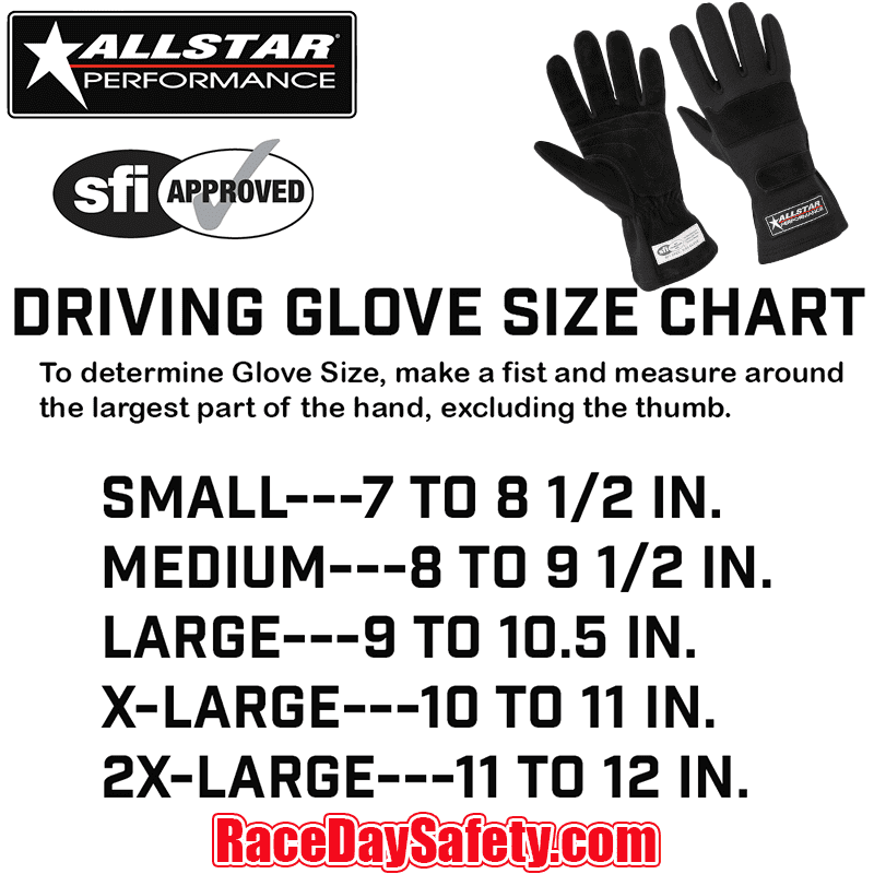 ALLSTAR Performance Driving Gloves Double Layer Nomex Black <br>SFI 3.3/5