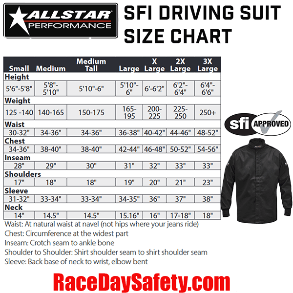 ALLSTAR Performance Driving Jacket Black <br>SFI 3.2A/1