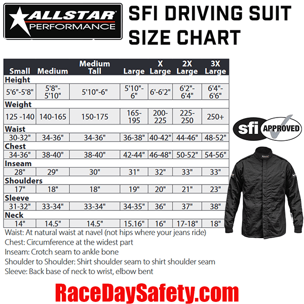 ALLSTAR Performance Driving Jacket Black <br>SFI 3.2A/5