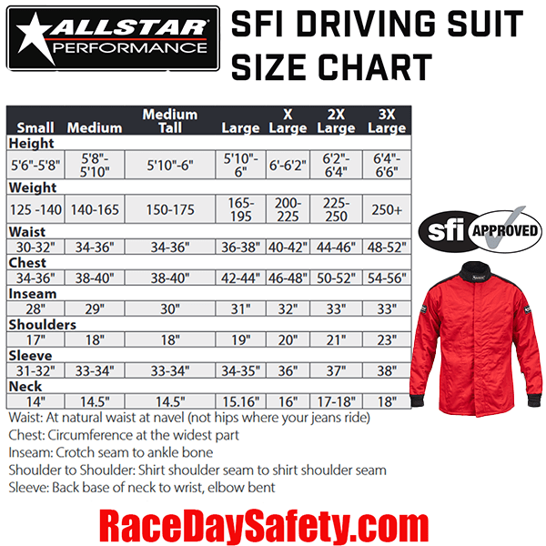 ALLSTAR Performance Driving Jacket Red <br>SFI 3.2A/5