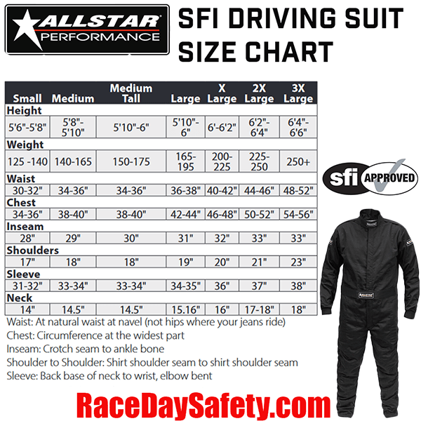 ALLSTAR Performance Driving Suit Black <br>SFI 3.2A/5