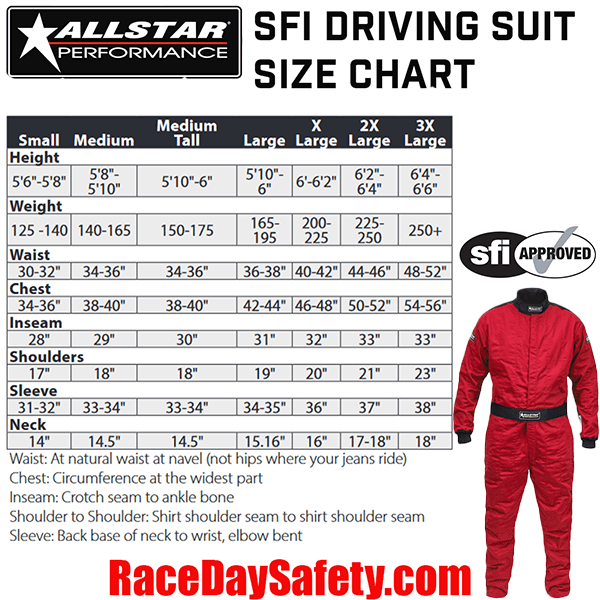 ALLSTAR Performance Driving Suit Red <br>SFI 3.2A/5