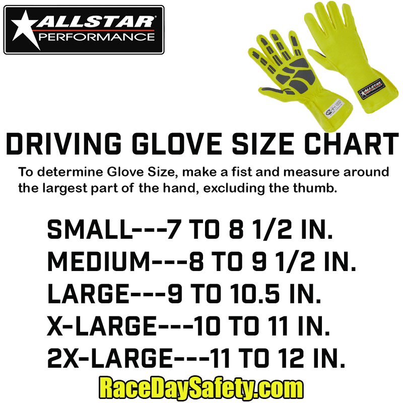 ALLSTAR Performance Driving Gloves Outseam Double Layer Nomex Yellow <br>SFI 3.3/5