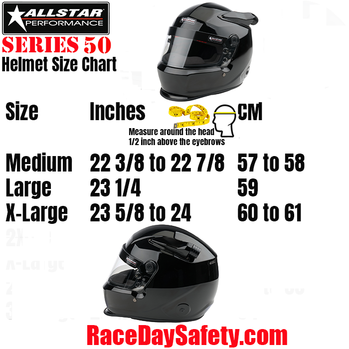 ALLSTAR Performance Series 50 Mid-Air Racing Helmet Gloss Black <br>Snell SA2025