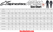 Alpinestars Atom Race Suit Black Size Chart