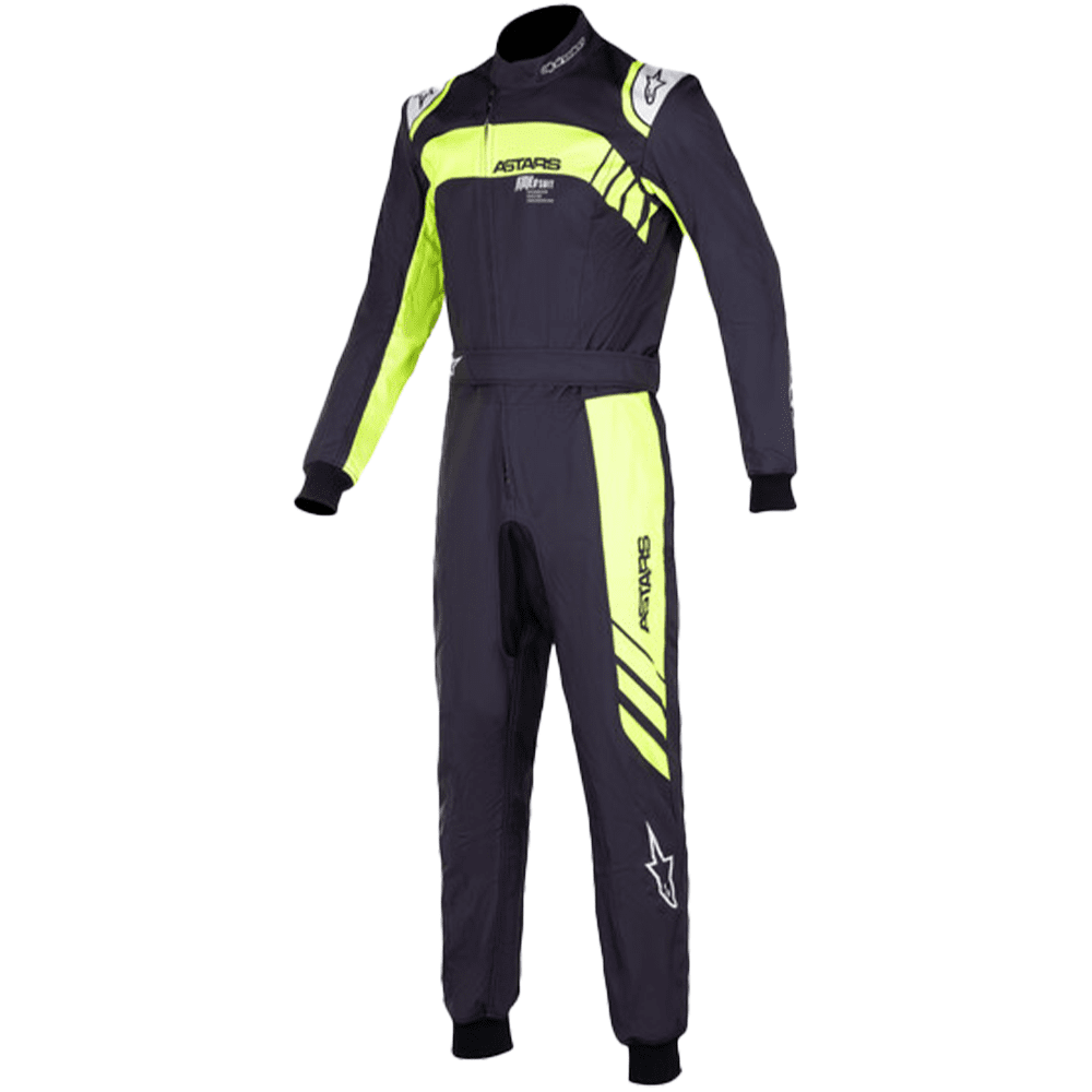Alpinestars KMX9 V2 Graphic 3 Kart Race Suit Black/Yellow Fluo