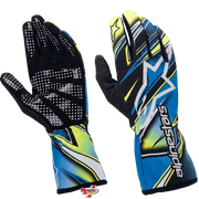 Alpinestars Tech-1 K RACE V2 "COMPETITION" Kart Racing Gloves Yellow Fluo/Blue/White