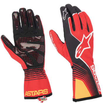 Alpinestars Tech-1 K RACE V2 "FUTURE" Kart Racing Gloves Red/Tangerine