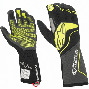 Alpinestars Tech-1 ZX V3 Gloves Tar Gray/Black/Yellow Fluorescent <br>FIA 8856-2018/SFI 3.3/5