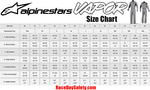 Alpinestars Vapor SFI Auto Racing Suit Gray/Black Size Chart